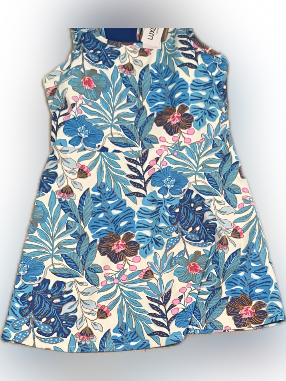 Lilly Pulitzer Blue Tropical Luxletic forehand active dress, NWTs sz M & shorts - Picture 5 of 7